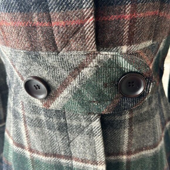 Zara Basic Plaid Wool Coat - Picture 2 of 11